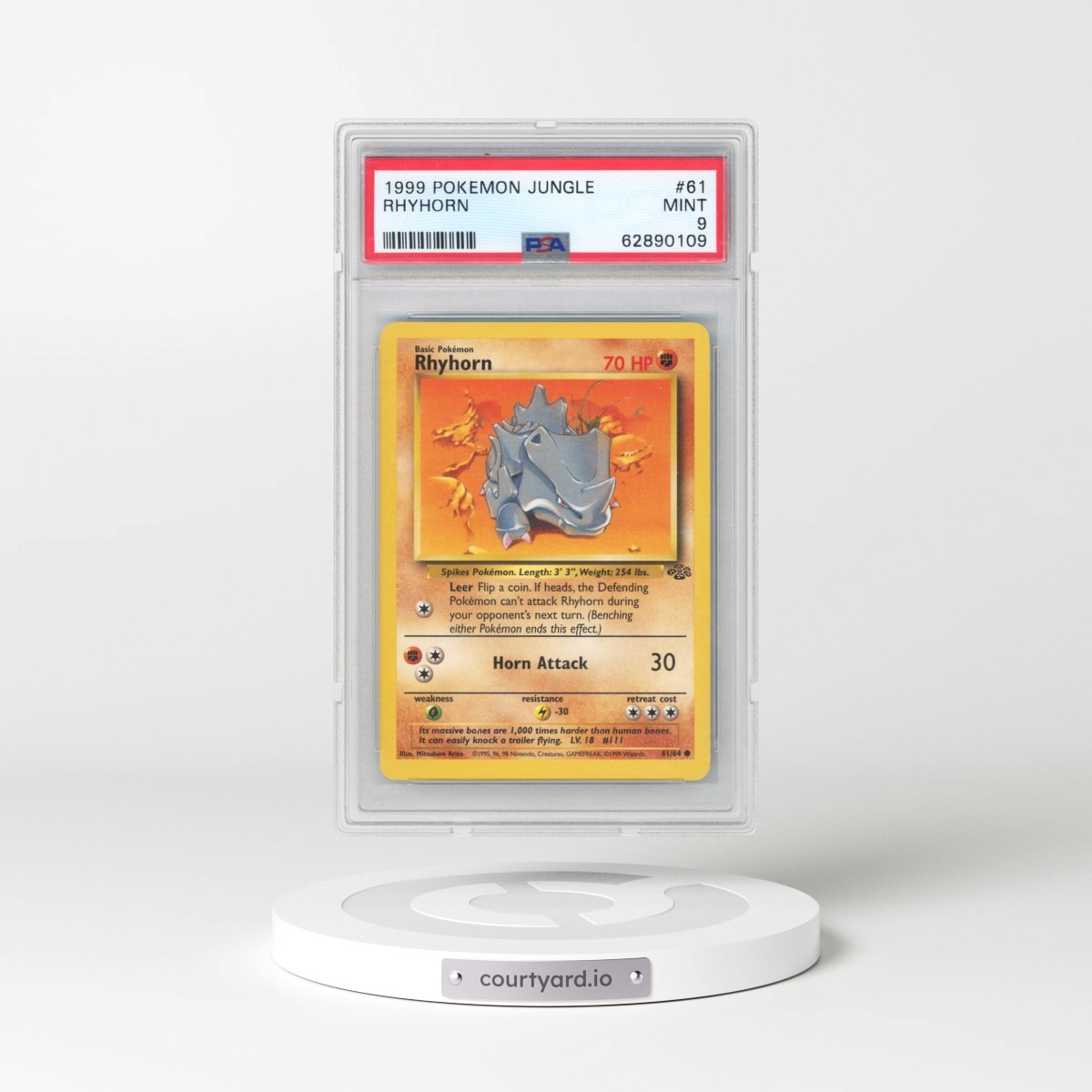 1999 Pokémon Jungle #61 Rhyhorn (PSA 9 MINT)