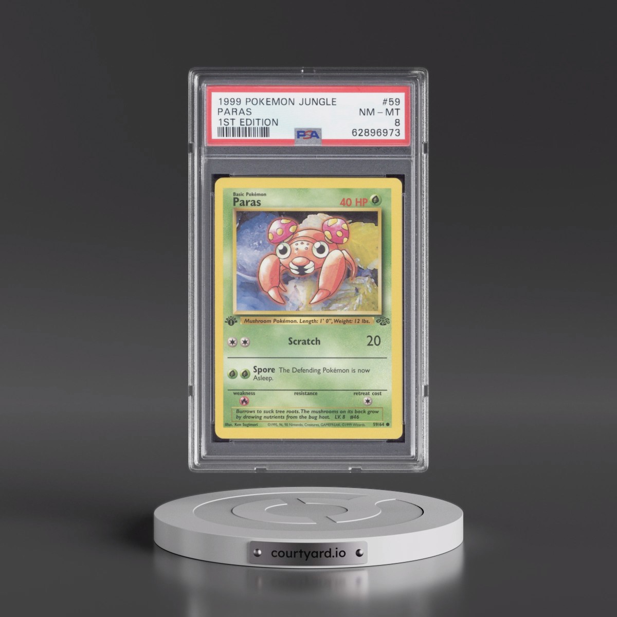 1999 Pokémon Jungle #59 Paras - 1st Edition (PSA 8 NM-MT)