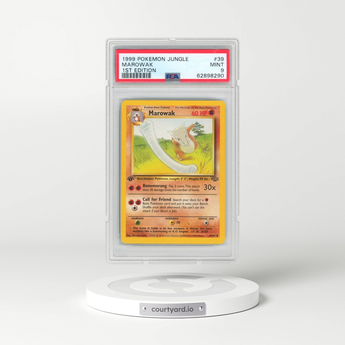 1999 Pokémon Jungle #39 Marowak - 1st Edition (PSA 9 MINT)