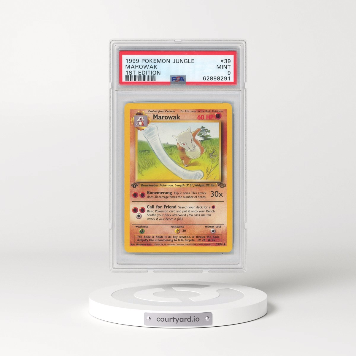 1999 Pokémon Jungle #39 Marowak - 1st Edition (PSA 9 MINT)