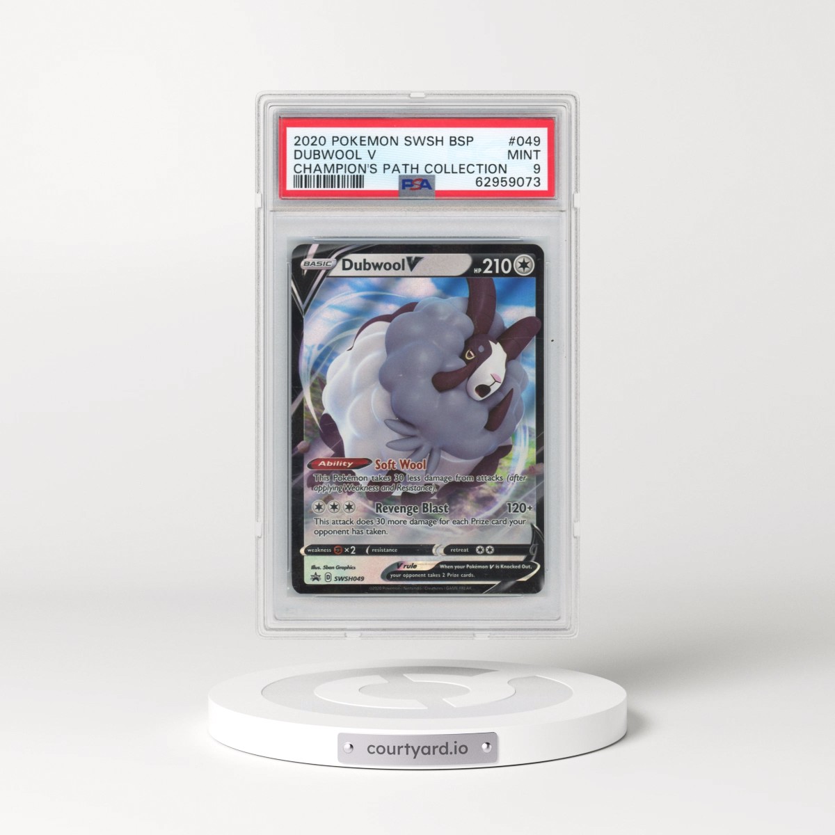 2020 Pokémon Swsh Black Star Promo #049 Dubwool V - Holo Champion's Path Collection (PSA 9 MINT)