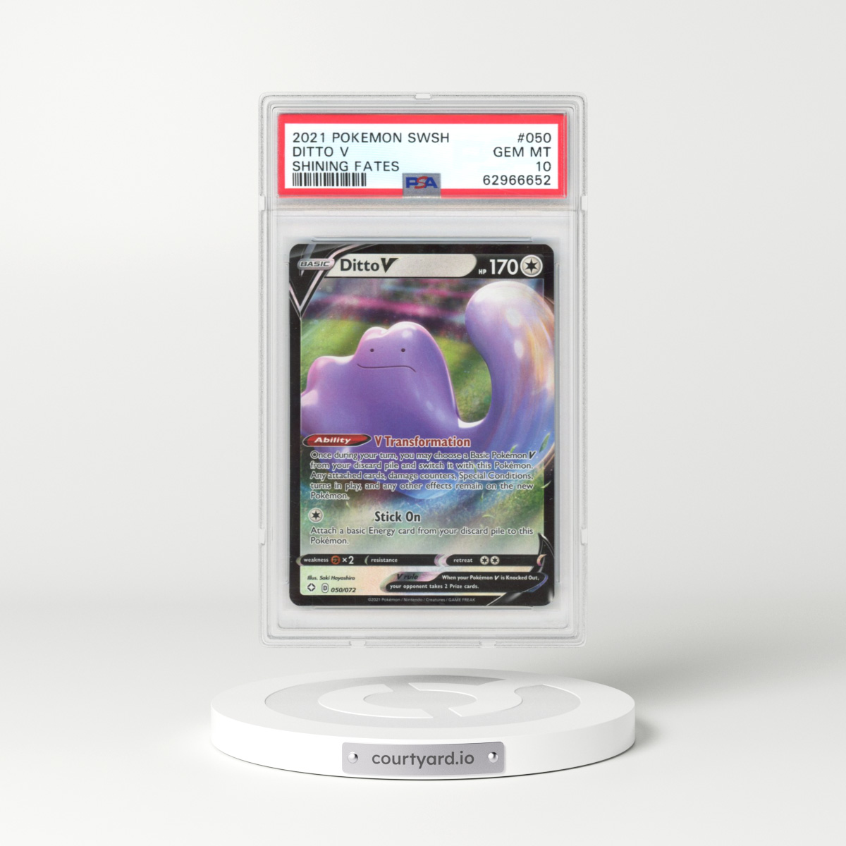 2021 Shining Fates #050 Ditto V - Holo (PSA 10 GEM MINT)