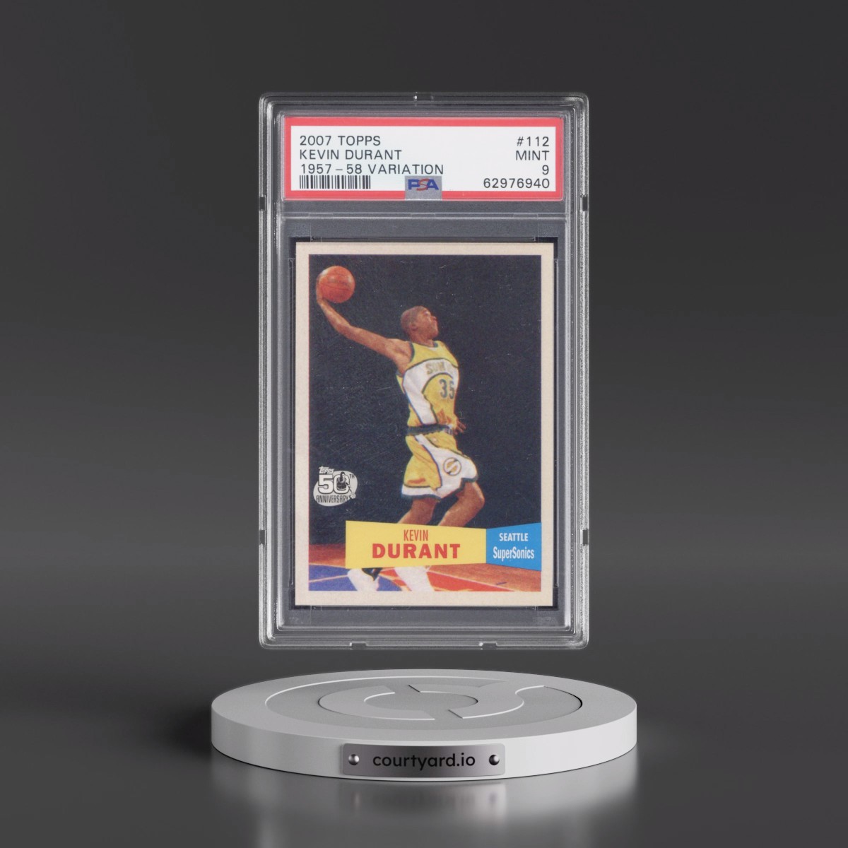 2007 Topps #112 Kevin Durant - 1957-58 Variation (PSA 9 MINT)