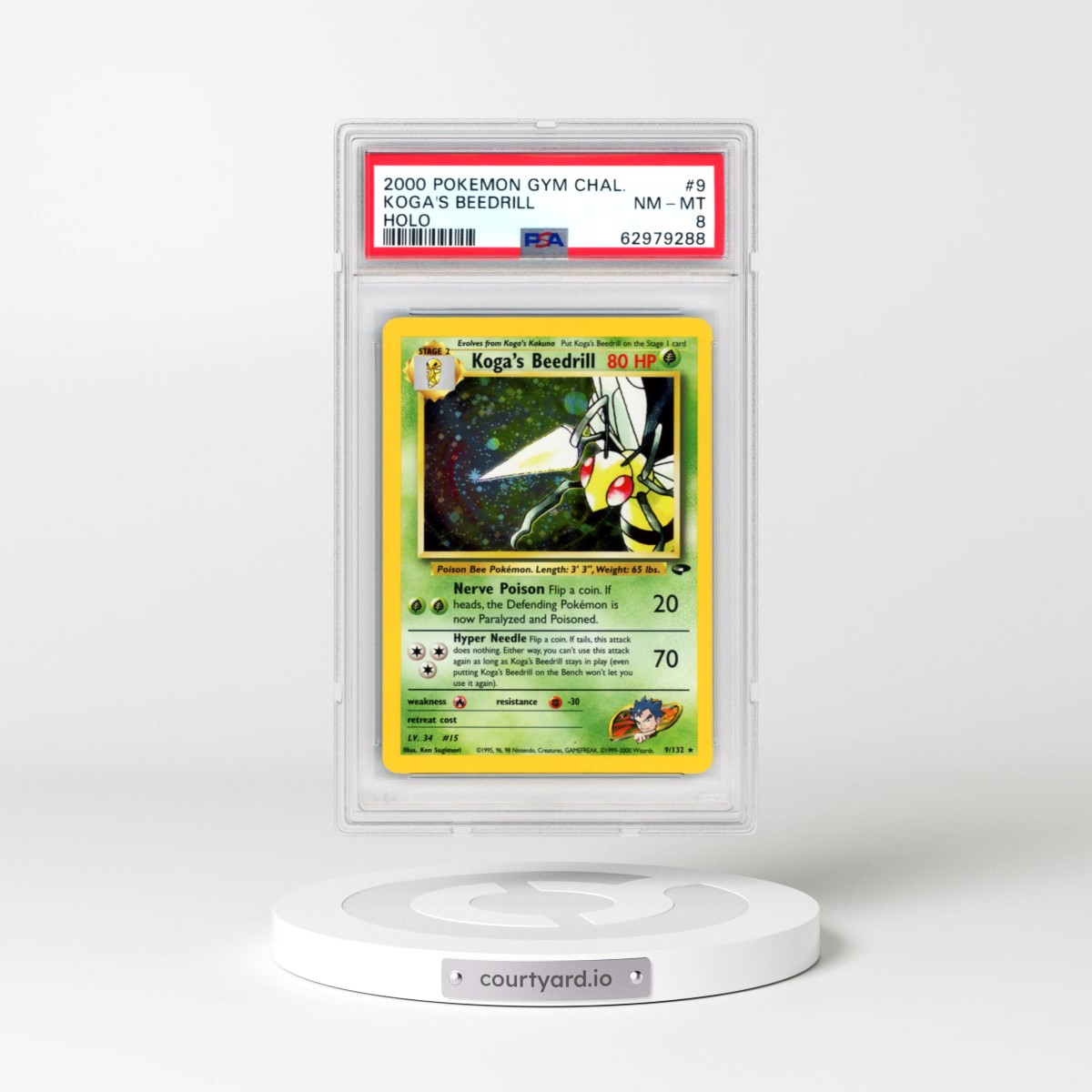 2000 Pokémon Gym Challenge #9 Koga's Beedrill - Holo (PSA 8 NM-MT)