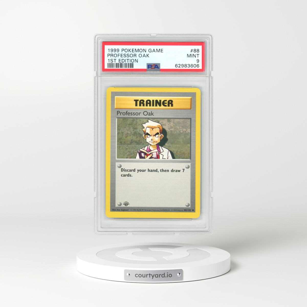 1999 Base Set #88 Professor Oak - 1st Edition Shadowless (PSA 9 MINT)