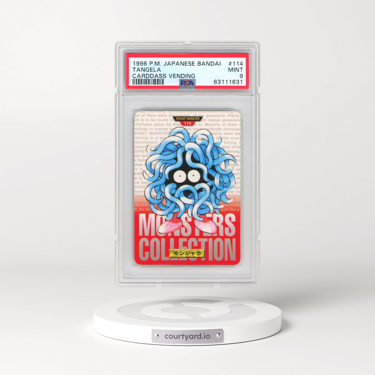 1996 Pokémon Bandai Carddass Vending #114 Tangela (PSA 9 MINT)