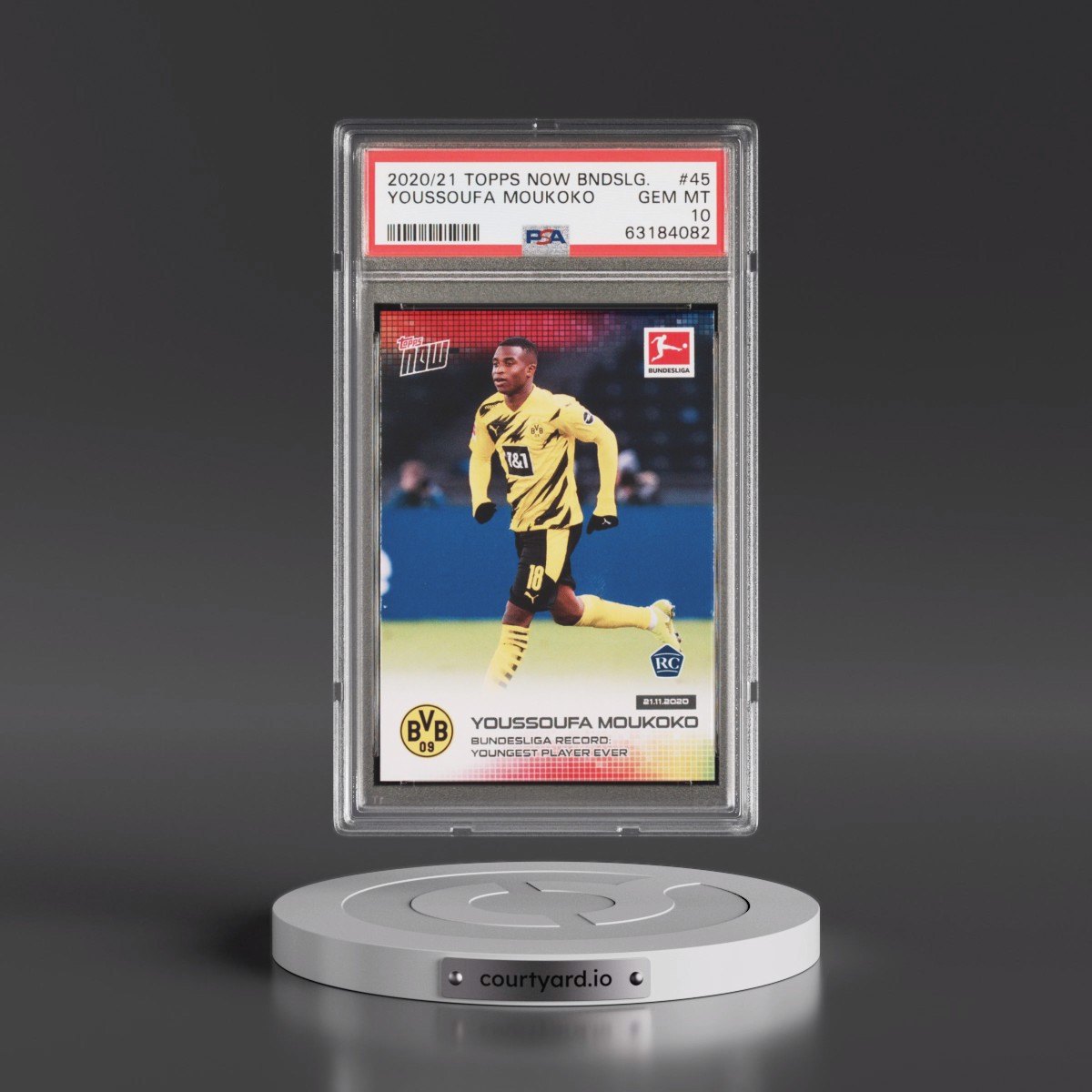 2020 Topps Now Bundesliga #45 Youssoufa Moukoko (PSA 10 GEM MINT)