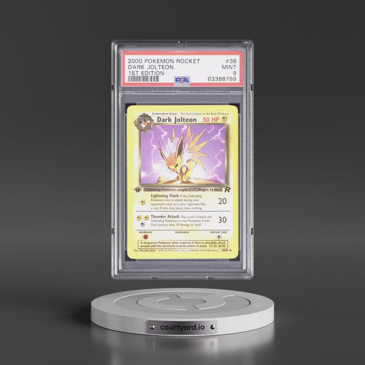 2000 Pokémon Rocket #38 Dark Jolteon - 1st Edition (PSA 9 MINT)