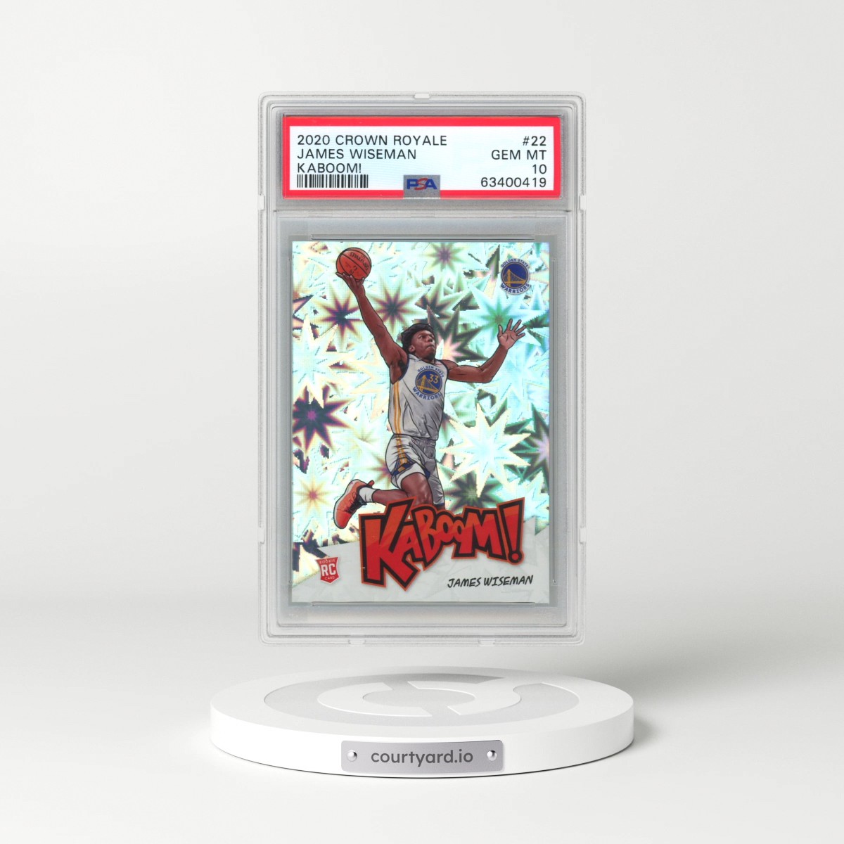 2020 Panini Crown Royale Kaboom! #22 James Wiseman (PSA 10 GEM MINT)