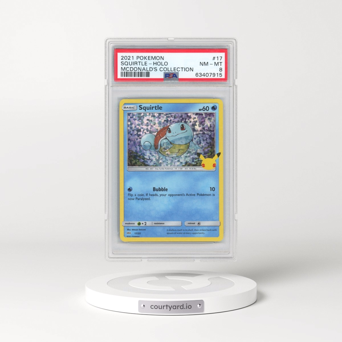 2021 Pokémon Mcdonald's Collection #17 Squirtle - Holo (PSA 8 NM-MT)
