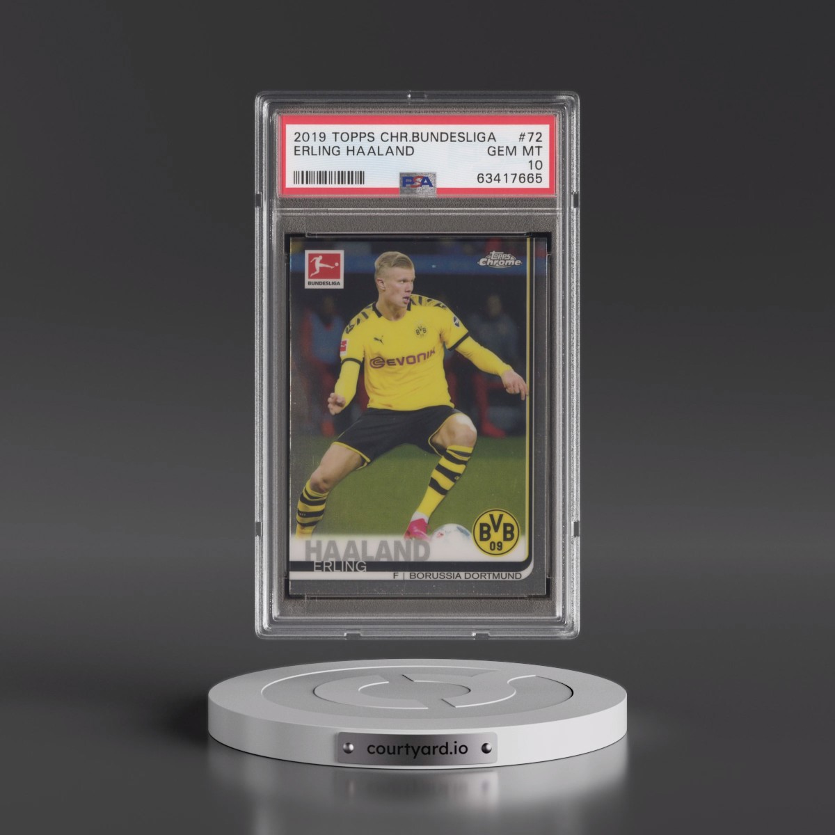 2019 Topps Chrome Bundesliga #72 Erling Haaland (PSA 10 GEM MINT)