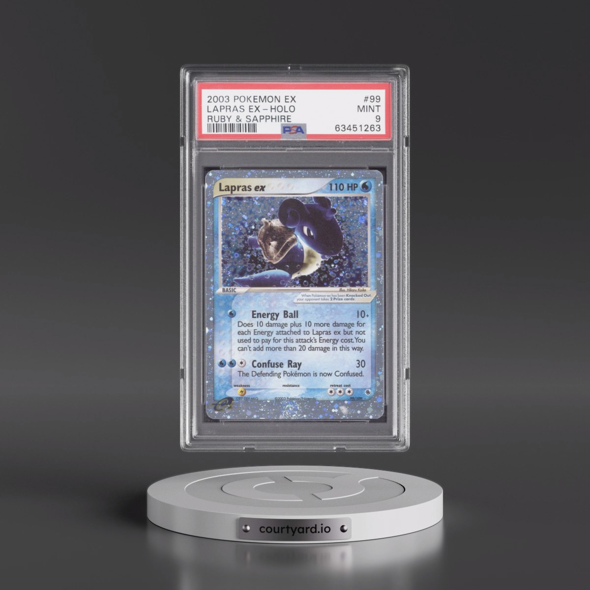 2003 Pokémon EX Ruby & Sapphire #99 Lapras EX - Holo Holo (PSA 9 MINT)