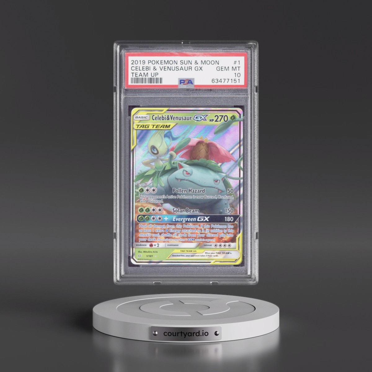 2019 Pokémon Sun & Moon Team Up #1 Celebi & Venusaur GX - Holo (PSA 10 GEM MINT)