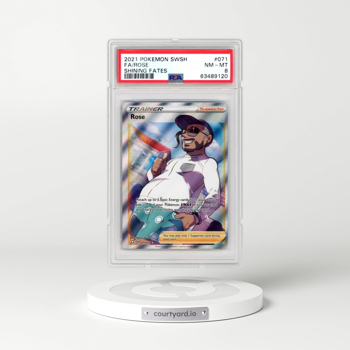 2021 Pokémon Sword & Shield Shining Fates #071 Rose - Full Art (PSA 8 NM-MT)