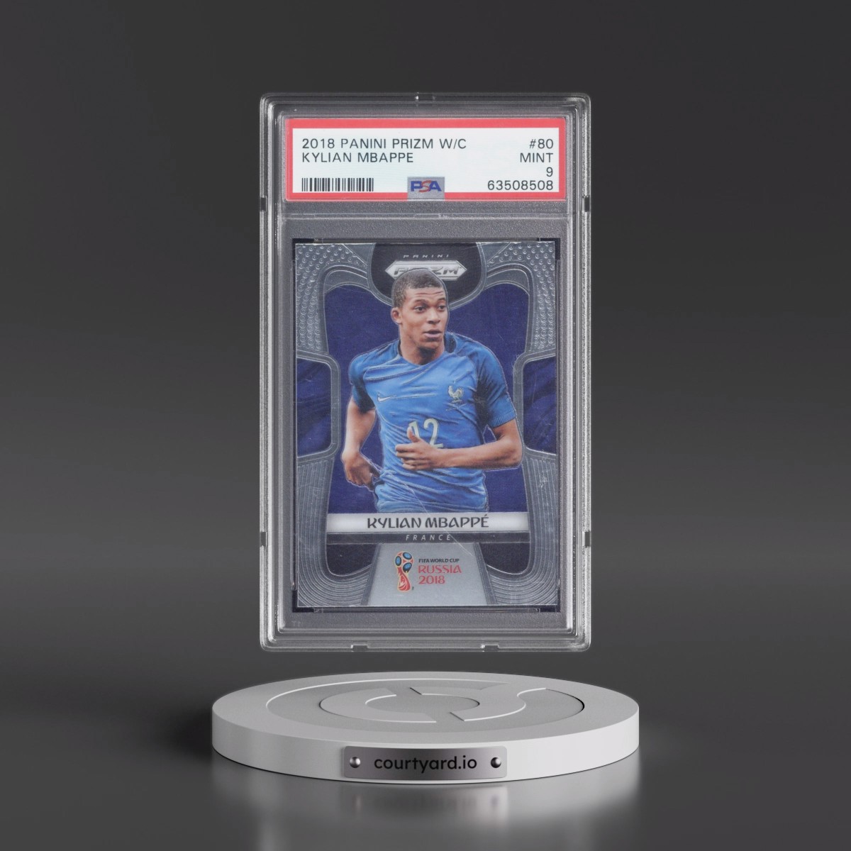 2018 Panini Prizm World Cup Kylian Mbappe #80 PSA 9
