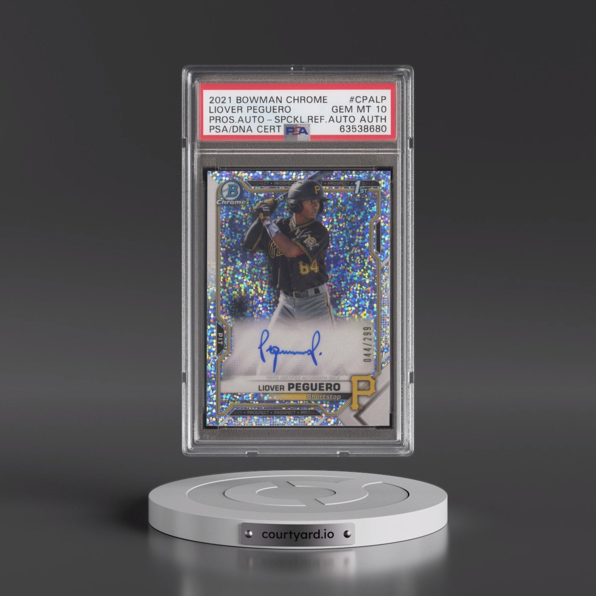 2021 Bowman Chrome Prospect Autographs #CPALP Liover Peguero - Speckle Refractor (PSA 10 GEM MINT)