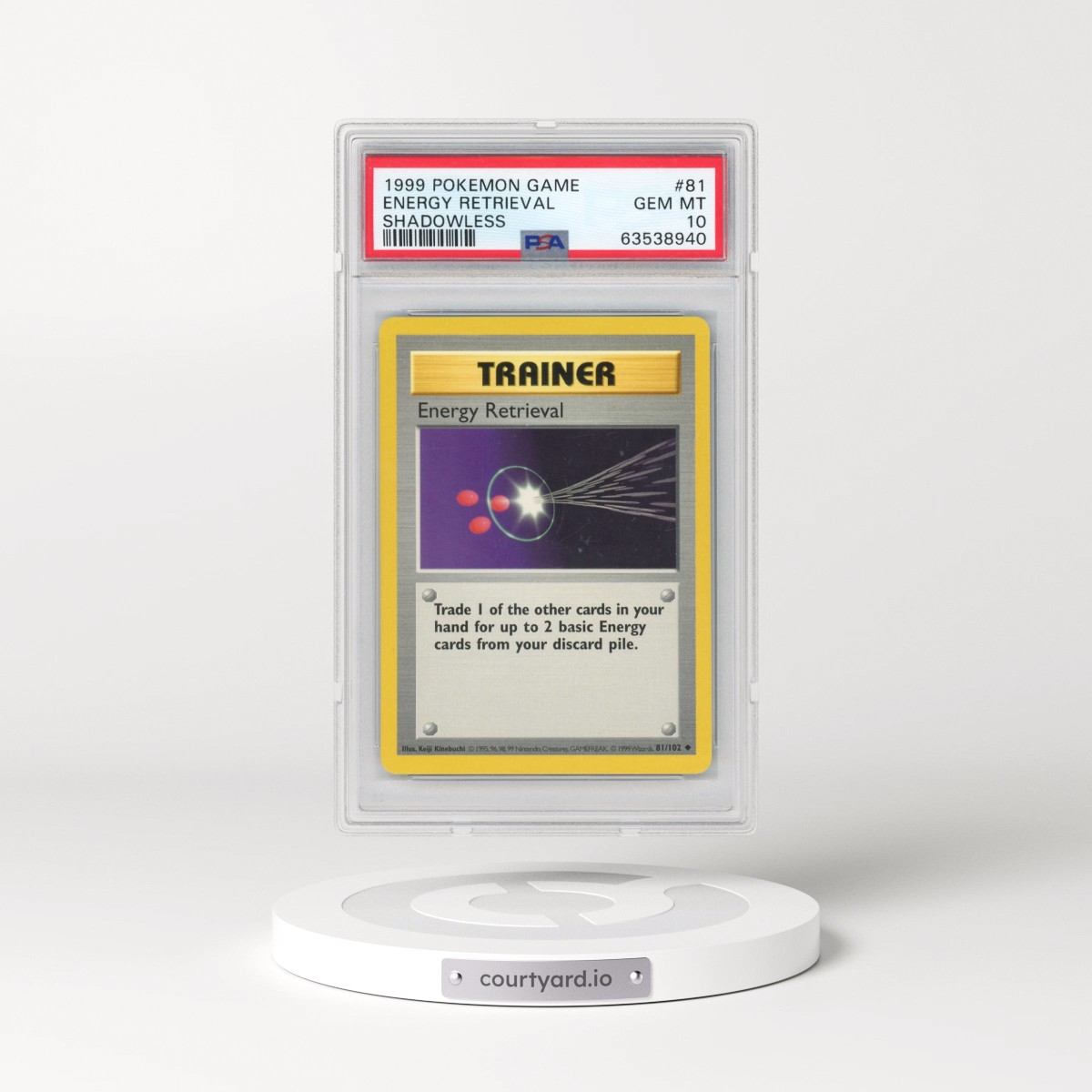 1999 Pokémon Game #81 Energy Retrieval - Shadowless (PSA 10 GEM MINT)
