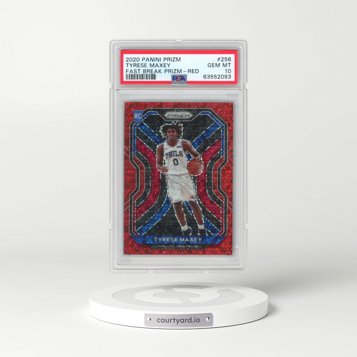 2020 Panini Prizm #256 Tyrese Maxey - Fast Break Prizm-Red (PSA 10 GEM MINT)