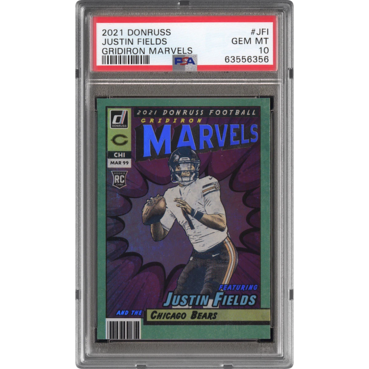 2021 Panini Donruss Gridiron Marvels #JFI Justin Fields (PSA 10 GEM MINT)