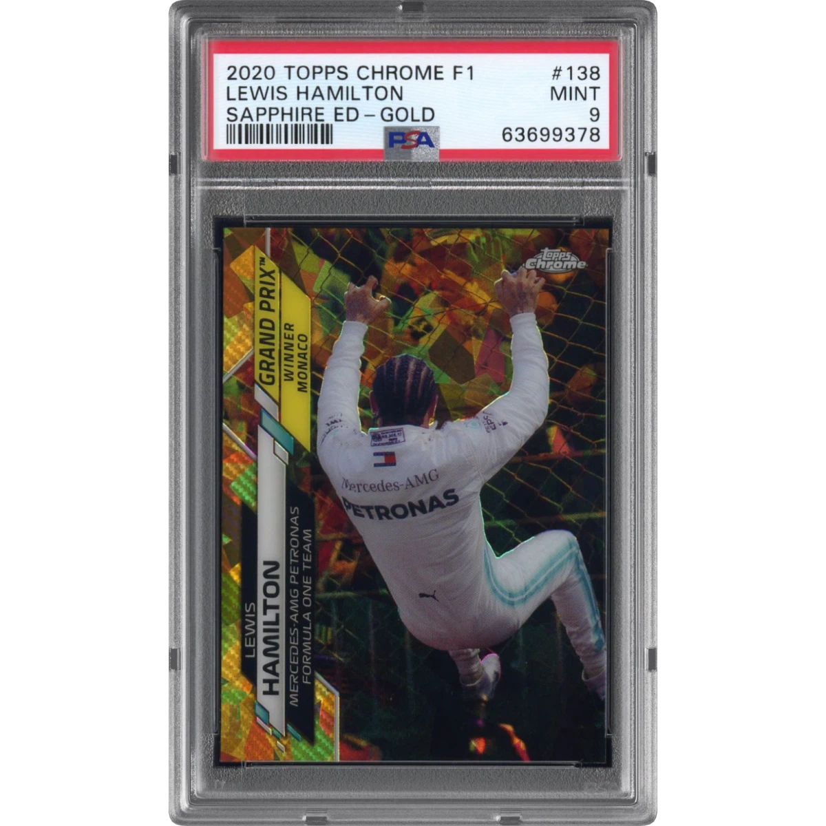 2020 Topps Chrome Formula 1 Sapphire Edition #138 Lewis Hamilton - Gold (PSA 9 MINT)