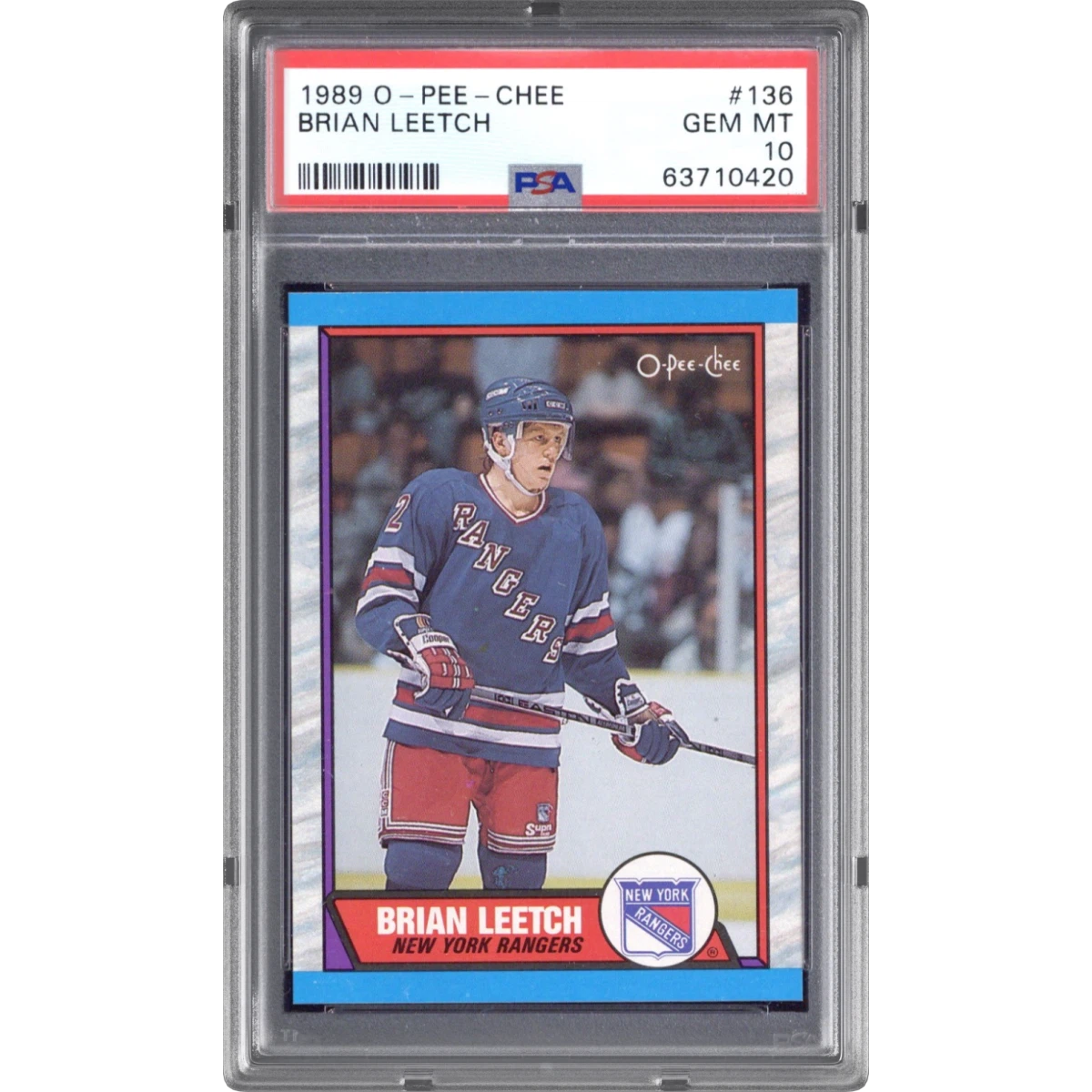 1989 O-Pee-Chee #136 Brian Leetch (PSA 10 GEM MINT)