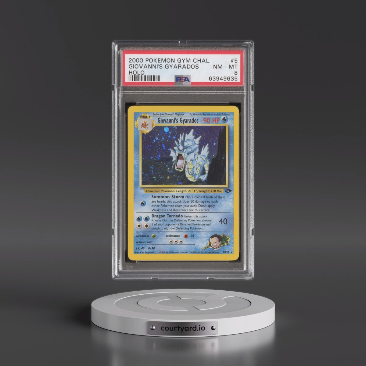 2000 Pokémon Gym Challenge #5 Giovanni's Gyarados - Holo (PSA 8 NM-MT)