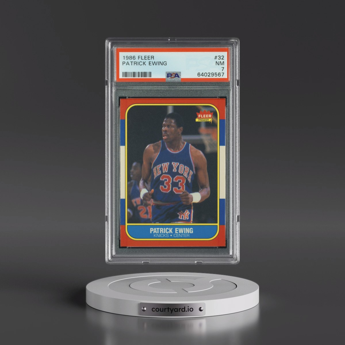 1986 Fleer #32 Patrick Ewing (PSA 7 NM)
