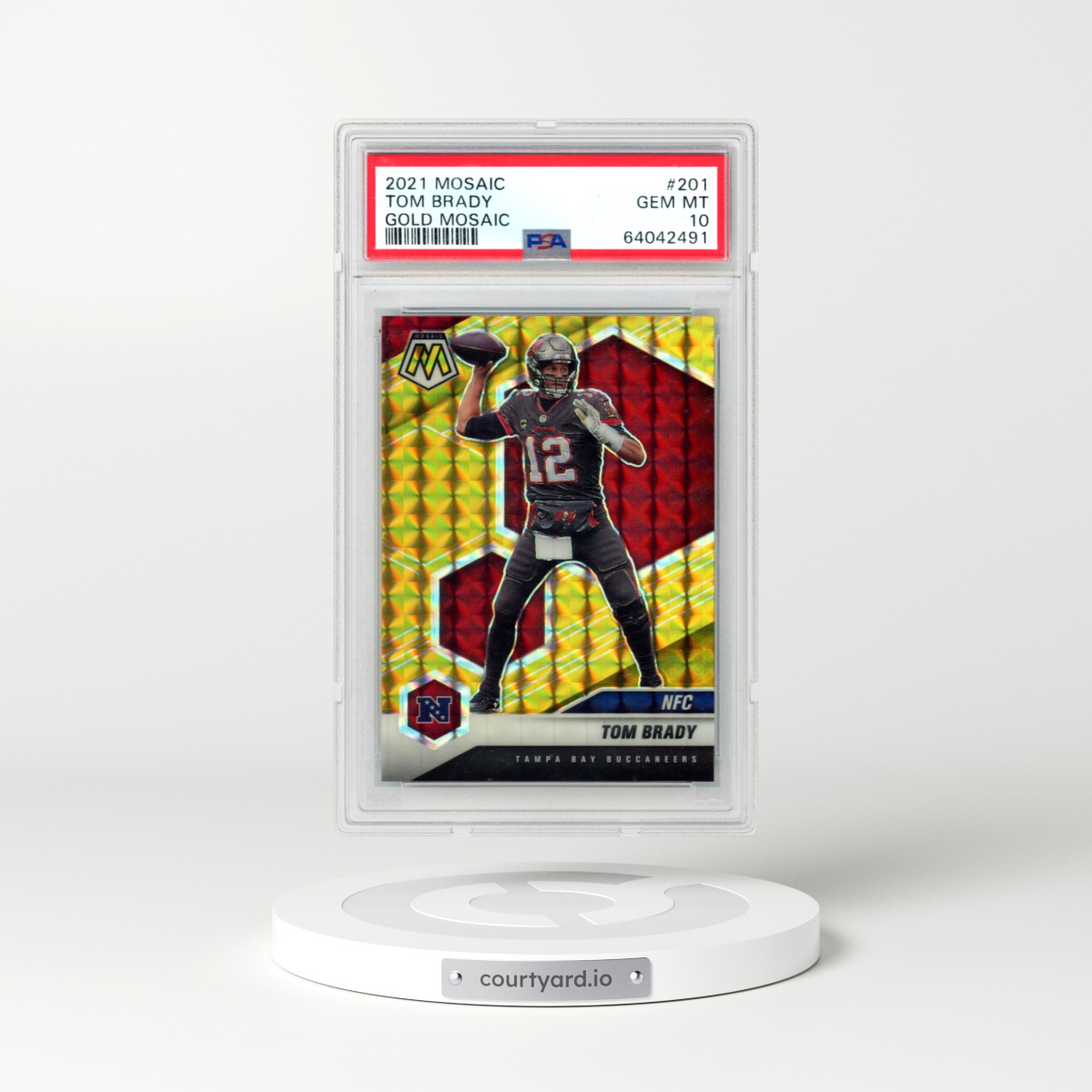 2021 Panini Mosaic #201 Tom Brady - Gold Mosaic (PSA 10 GEM MINT)