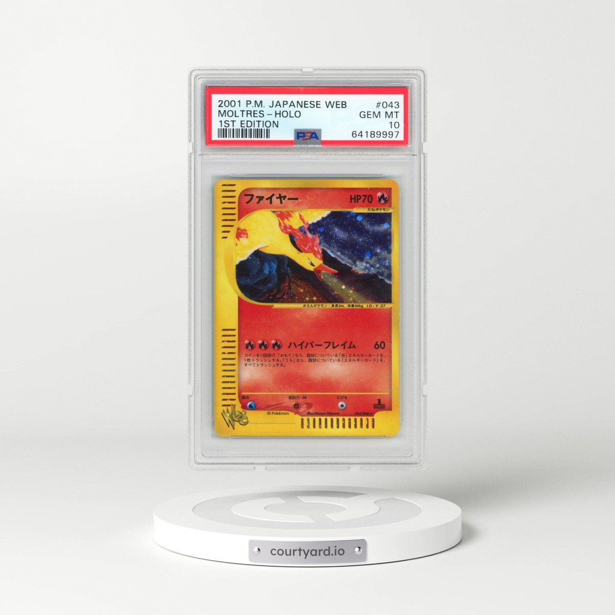 2001 Pokémon Web #043 Moltres - 1st Edition Holo (PSA 10 GEM MINT)
