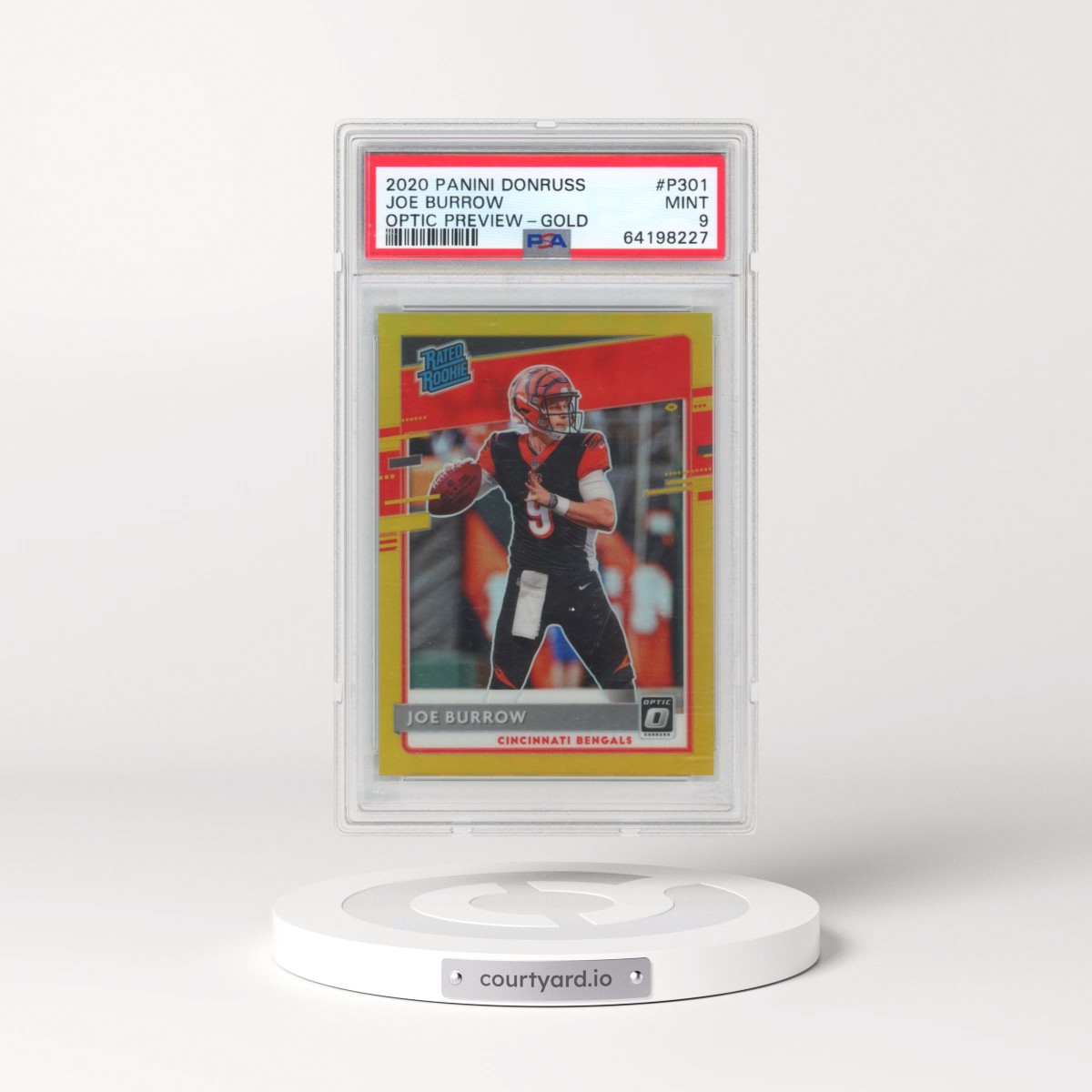 2020 Panini Donruss #P301 Joe Burrow - Optic Preview-Gold (PSA 9 MINT)