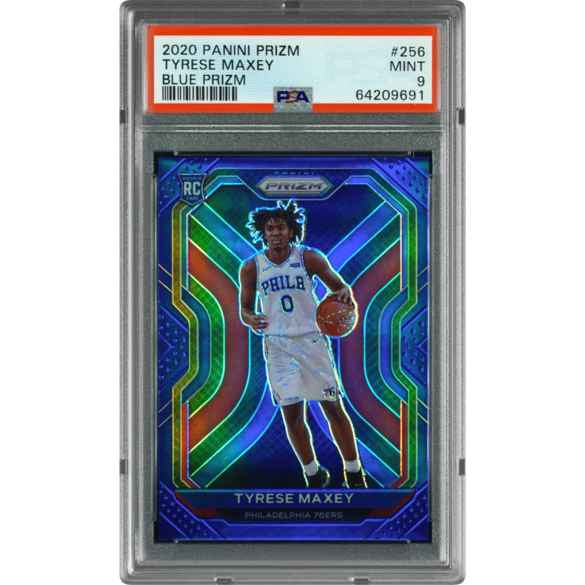 2020 Panini Prizm #256 Tyrese Maxey - Blue Prizm (PSA 9 MINT)