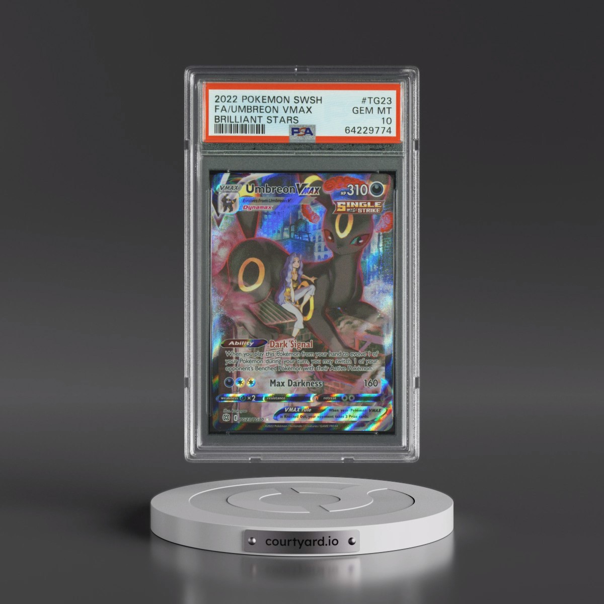2022 Pokémon Sword & Shield Brilliant Stars #TG23 Umbreon Vmax - Full Art (PSA 10 GEM MINT)