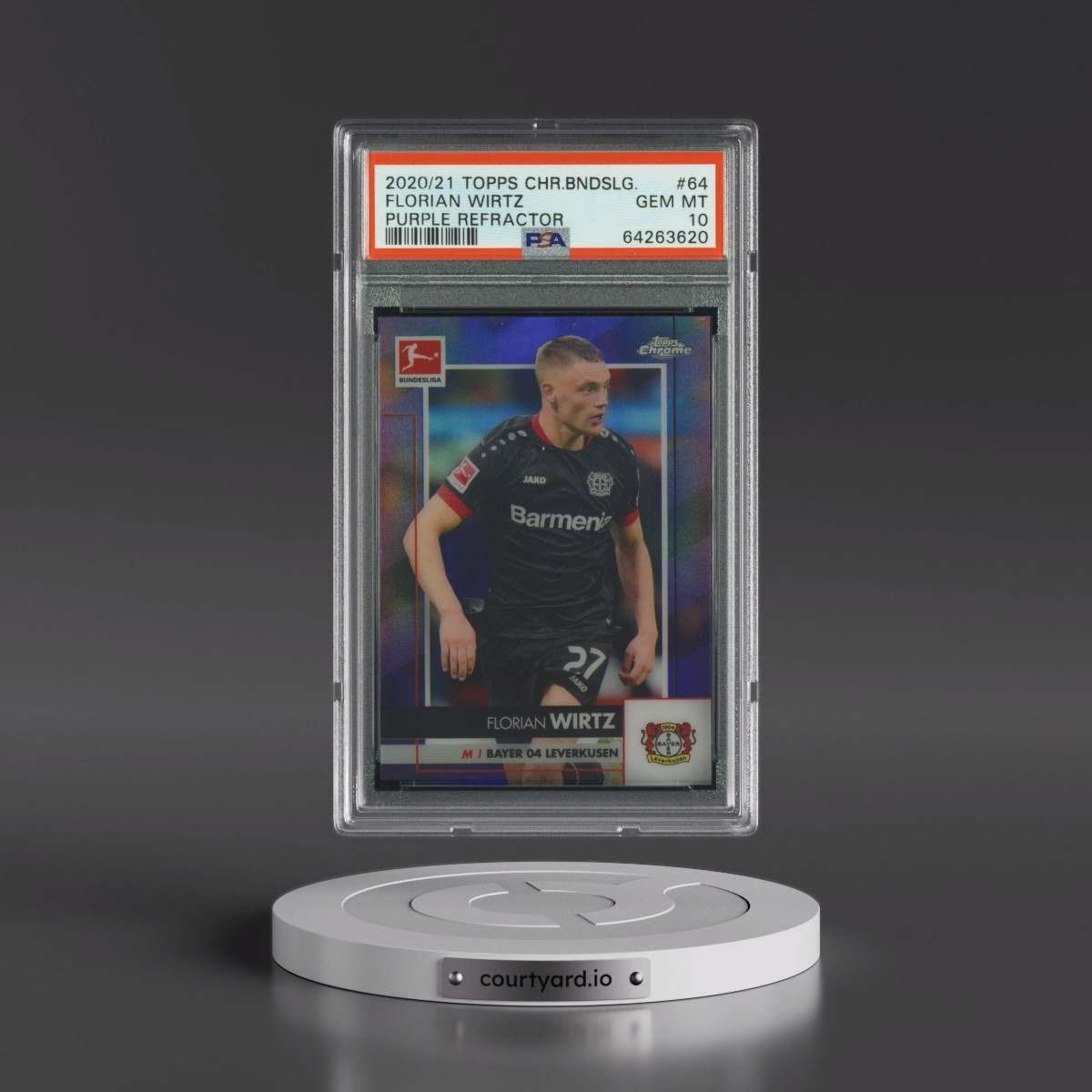 2020 Topps Chrome Bundesliga #64 Florian Wirtz - Purple Refractor (PSA 10 GEM MINT)