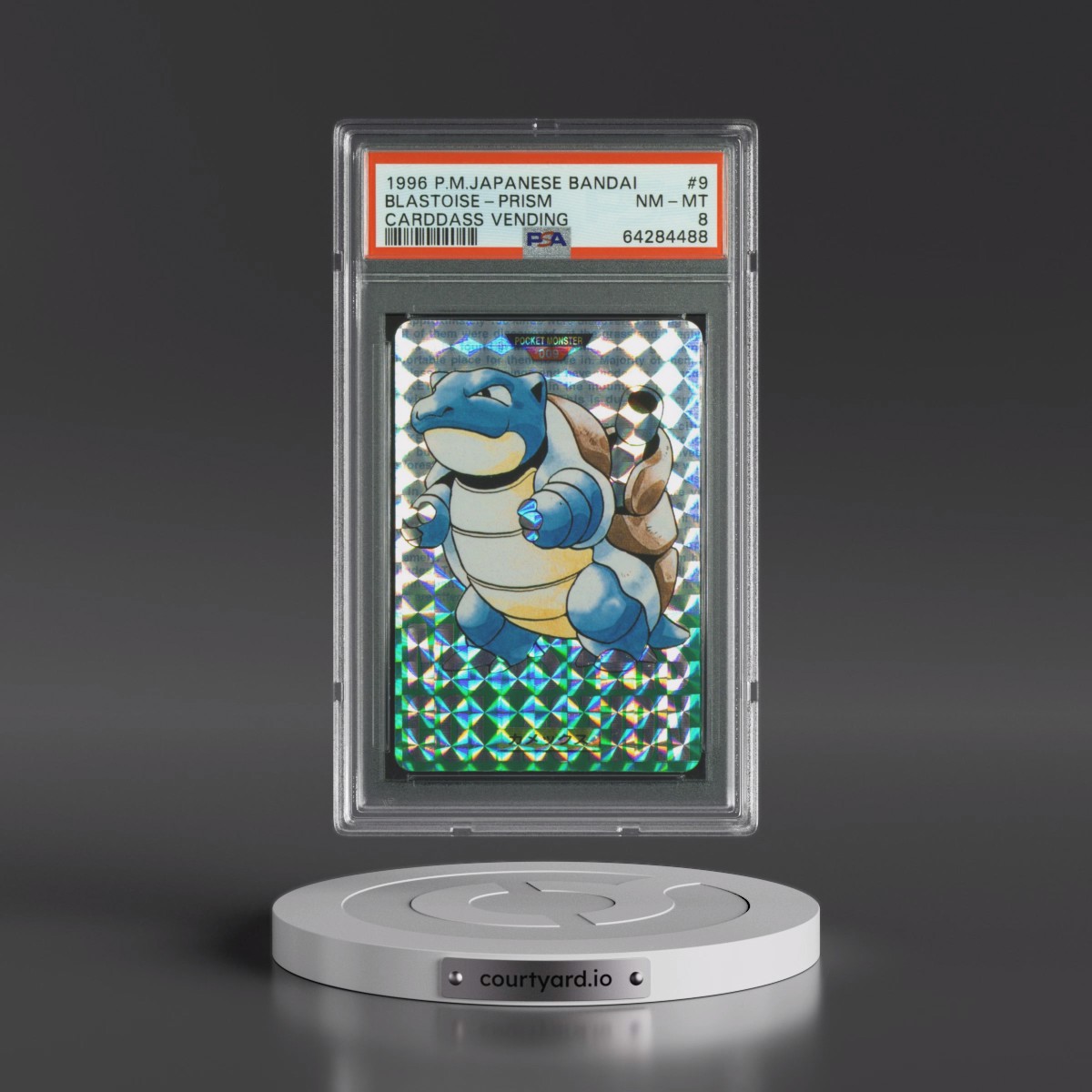 1996 Pokémon Bandai Carddass Vending #9 Blastoise-Prism (PSA 8 NM-MT)