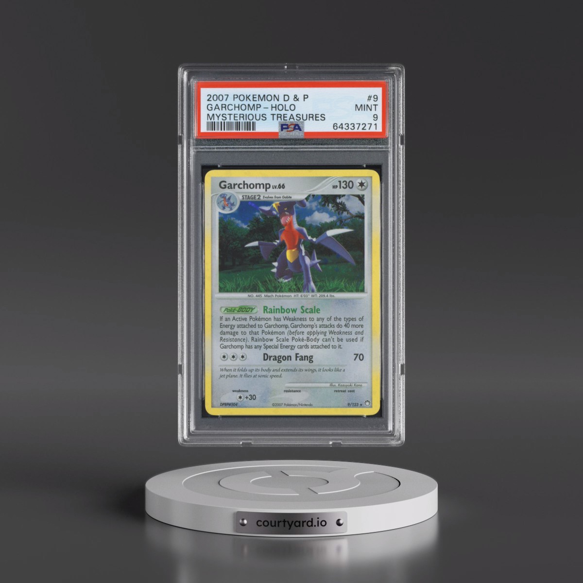 2007 Pokémon Diamond & Pearl Mysterious Treasures #9 Garchomp - Holo (PSA 9 MINT)