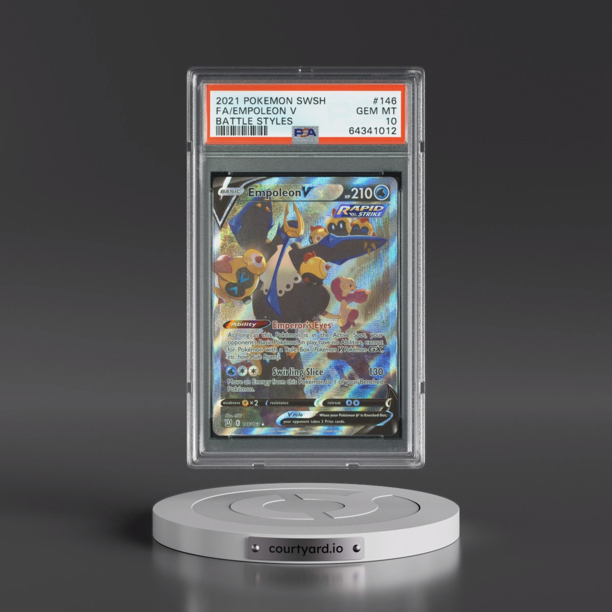 2021 Pokémon Sword & Shield Battle Styles #146 Empoleon V - Holo Full Art (PSA 10 GEM MINT)