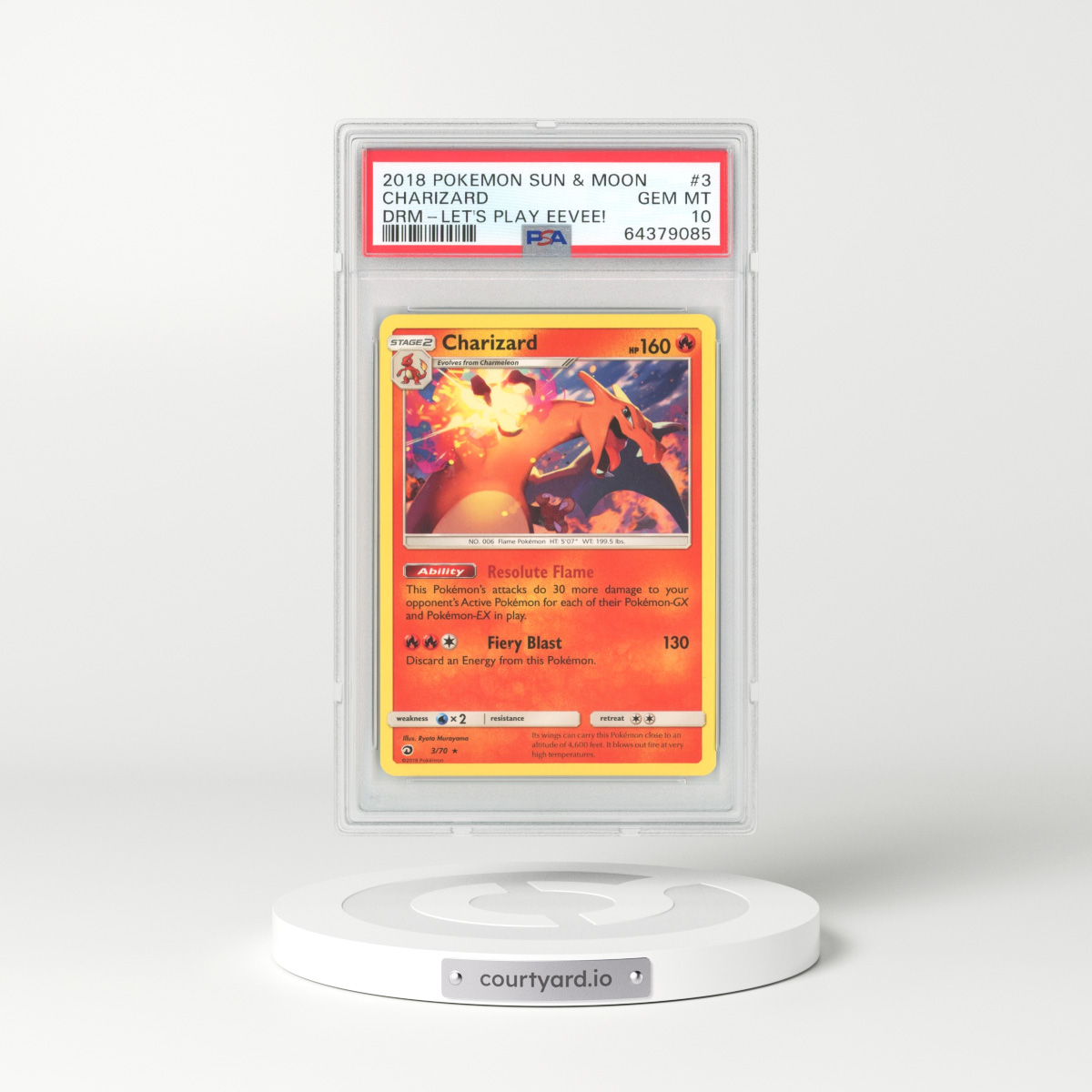 2018 Dragon Majesty #3 Charizard (PSA 10 GEM MINT)