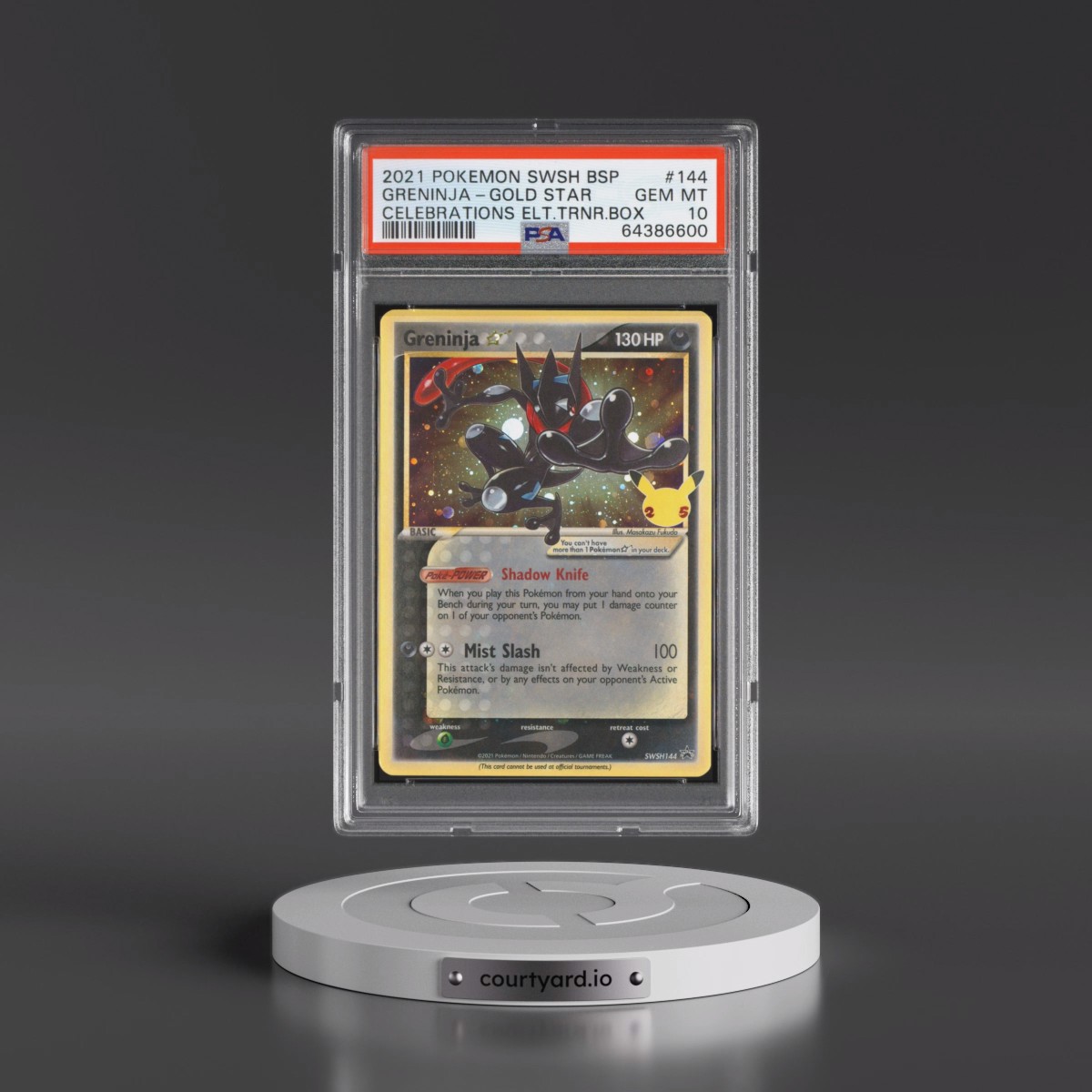2021 Pokémon Swsh Black Star Promo #144 Greninja-Gold Star - Celebrations Elite Trainer Box (PSA 10 GEM MINT)