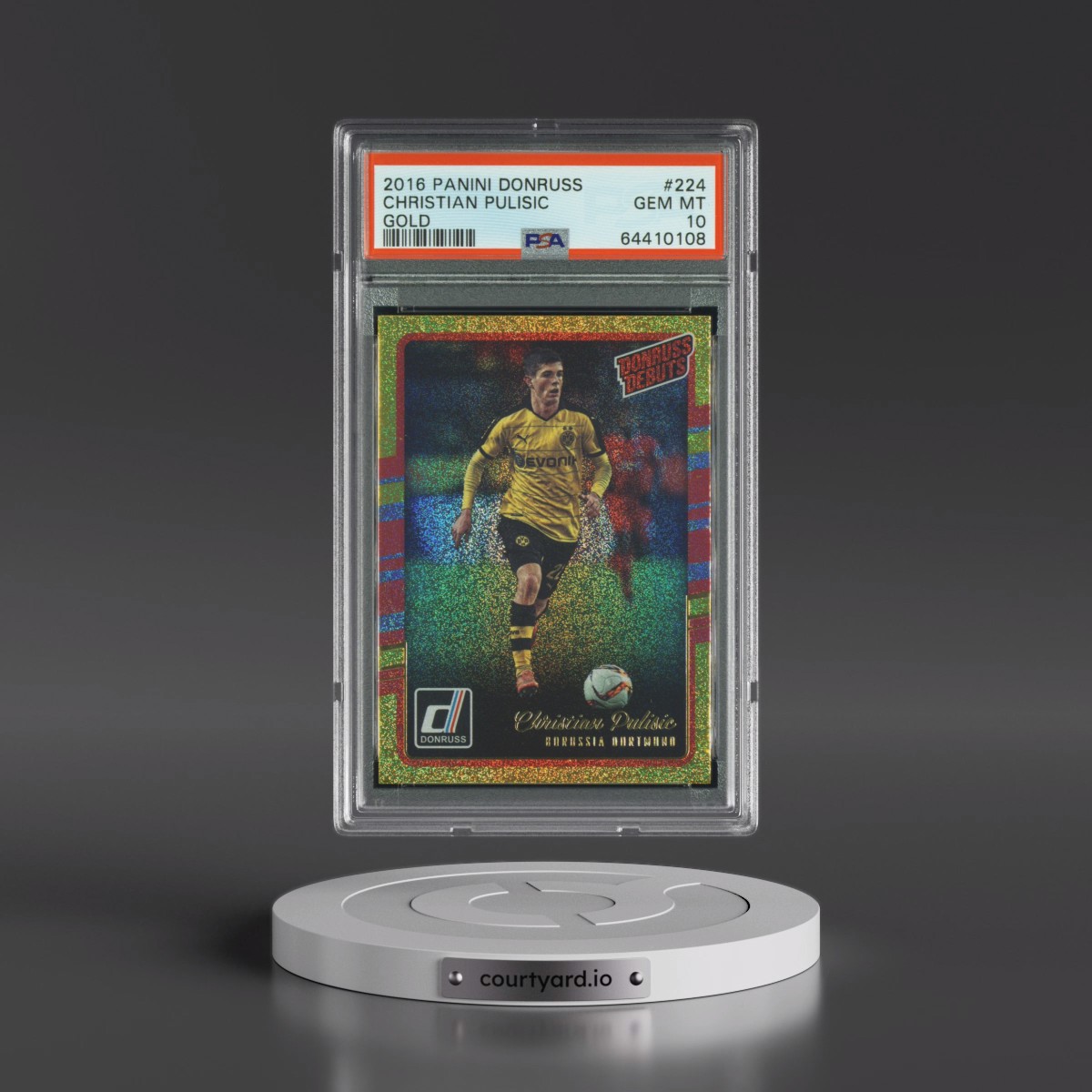 2016 Panini Donruss #224 Christian Pulisic - Gold (PSA 10 GEM MINT)