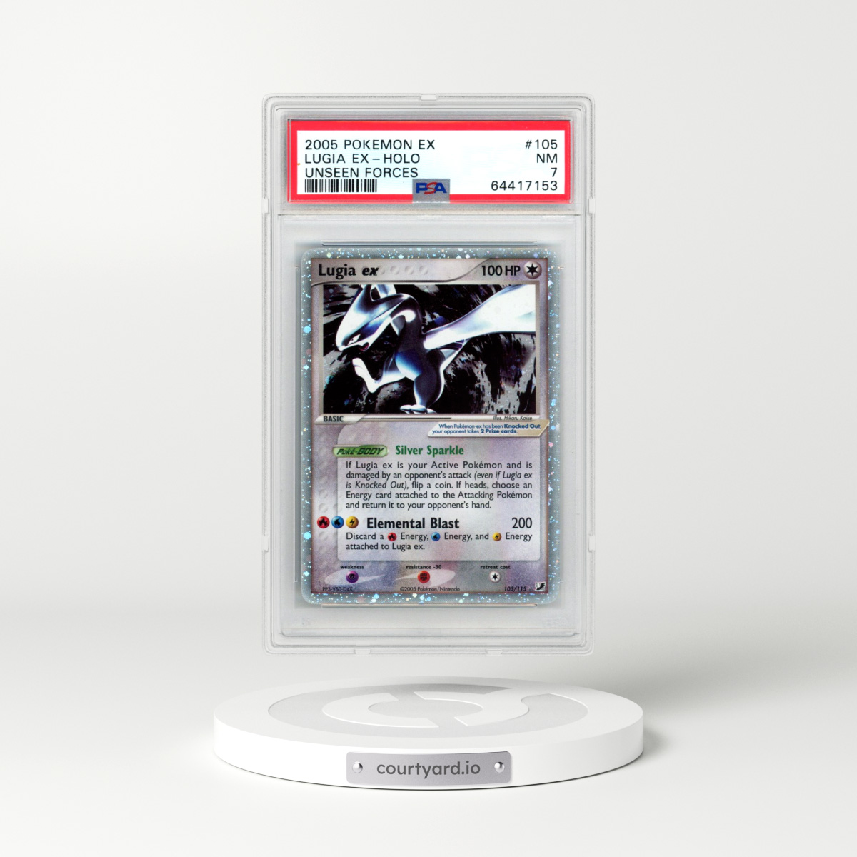 2005 Pokémon EX Unseen Forces #105 Lugia EX - Holo Holo (PSA 7 NM)