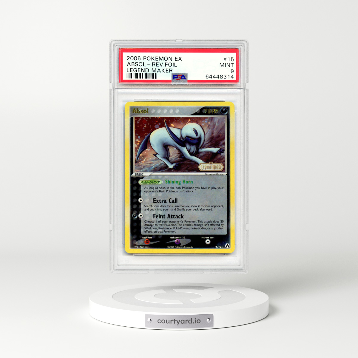 2006 EX Legend Maker #15 Absol - Holo (PSA 9 MINT)