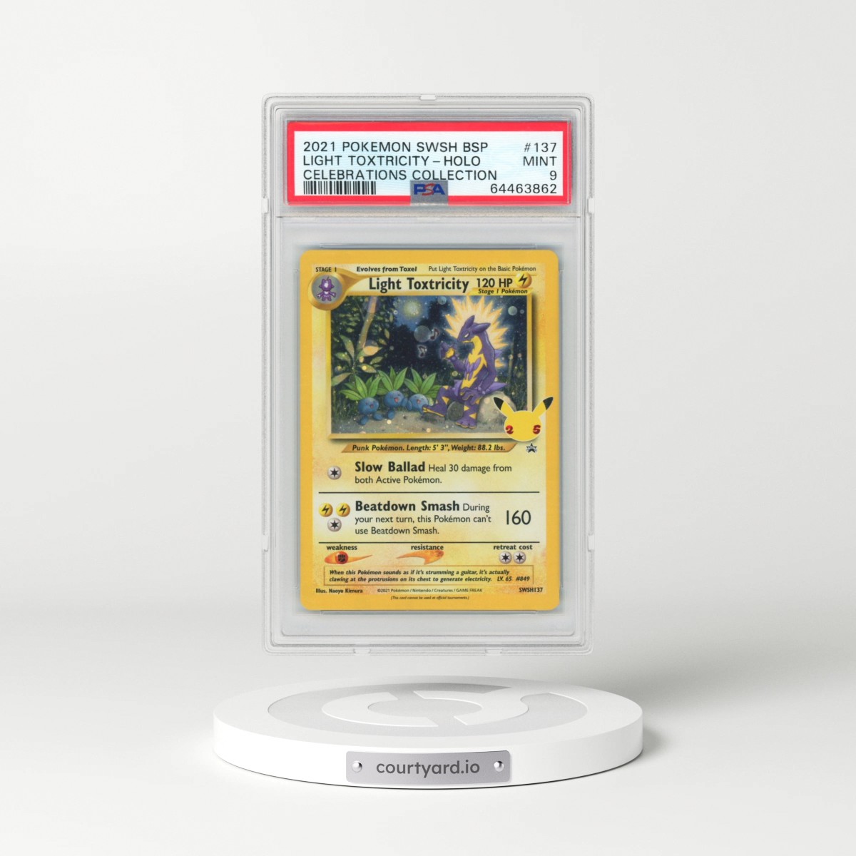 2021 Pokémon Swsh Black Star Promo #137 Light Toxtricity - Holo Celebrations Collection (PSA 9 MINT)