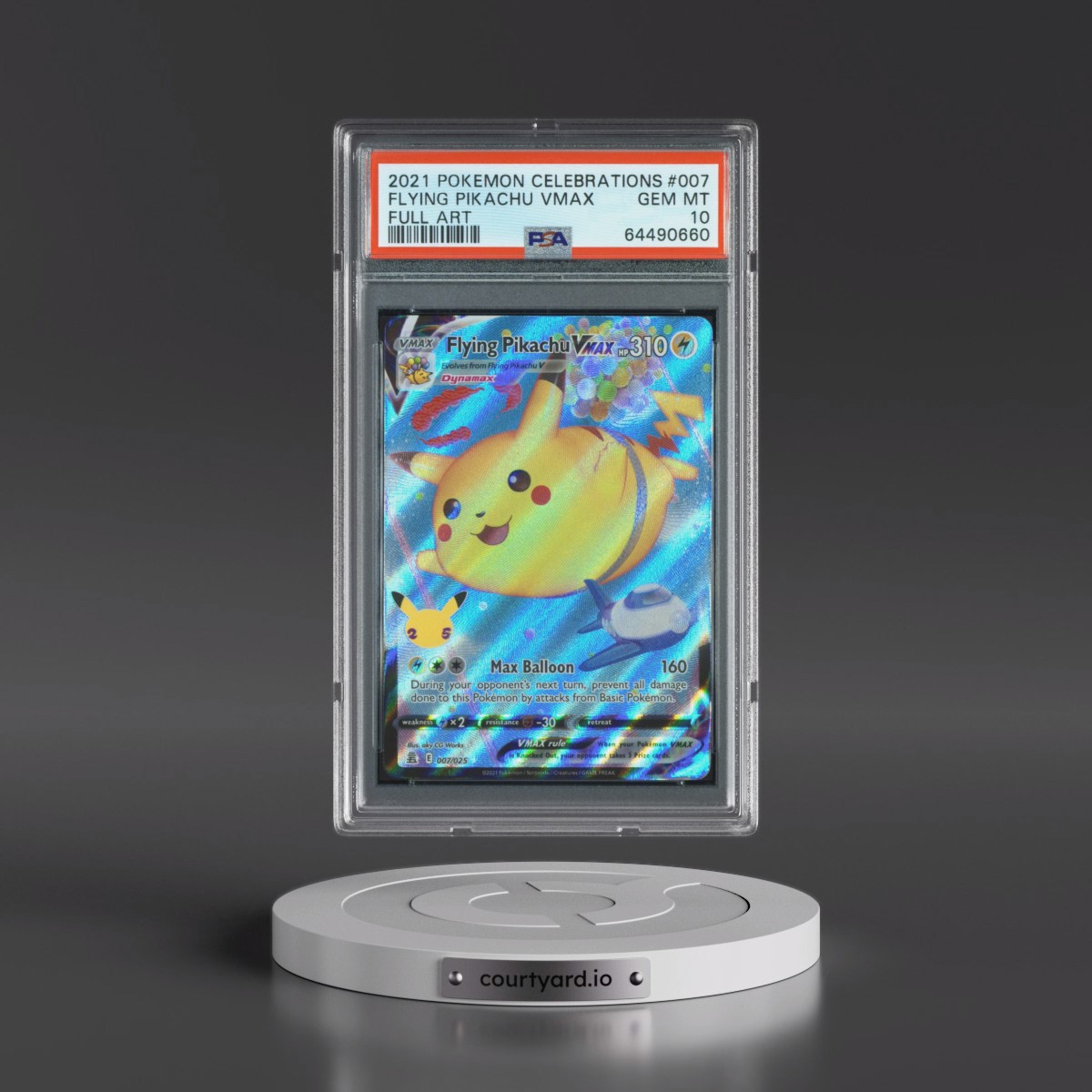 2021 Pokémon Celebrations #007 Flying Pikachu Vmax - Full Art (PSA 10 GEM MINT)