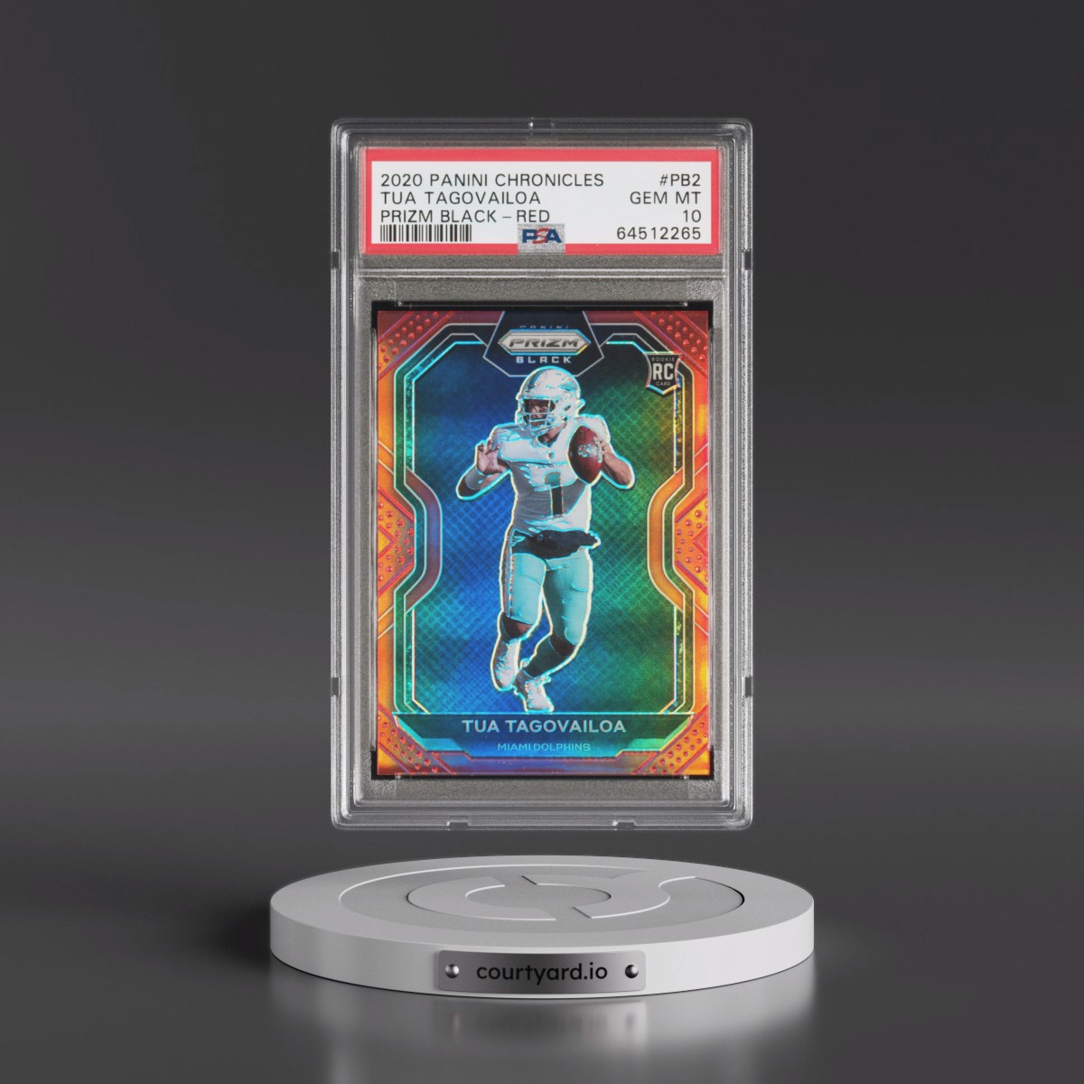 2020 Panini Chronicles Prizm Black #PB2 Tua Tagovailoa - Red (PSA 10 GEM MINT)