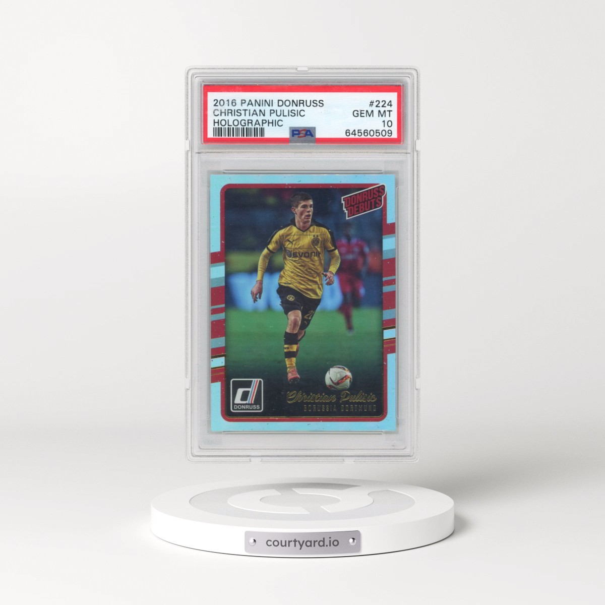 2016 Panini Donruss #224 Christian Pulisic - Holographic (PSA 10 GEM MINT)