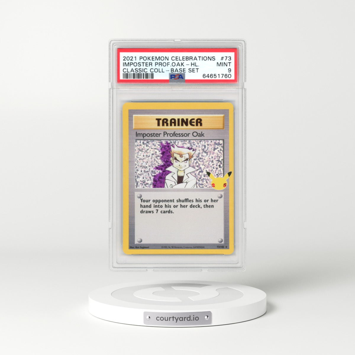 2021 Celebrations - Classic Collection #73 Imposter Professor Oak - Base Set Holo (PSA 9 MINT)