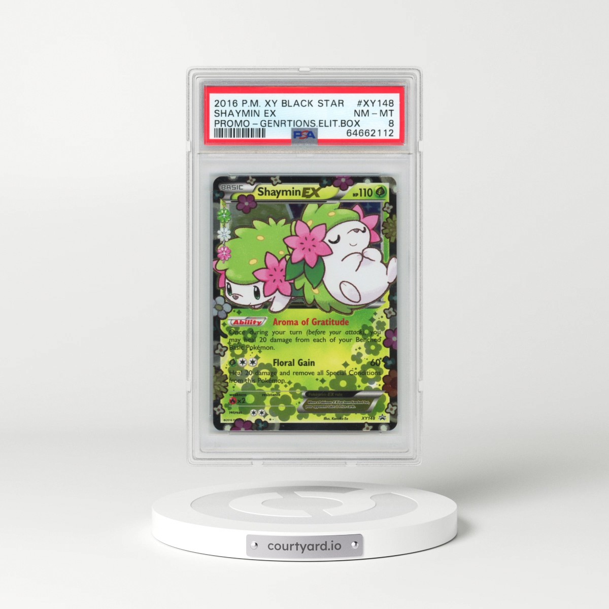 2016 Pokémon XY Black Star Promo #XY148 Shaymin EX - Holo Generations Elite Trainer Box (PSA 8 NM-MT)