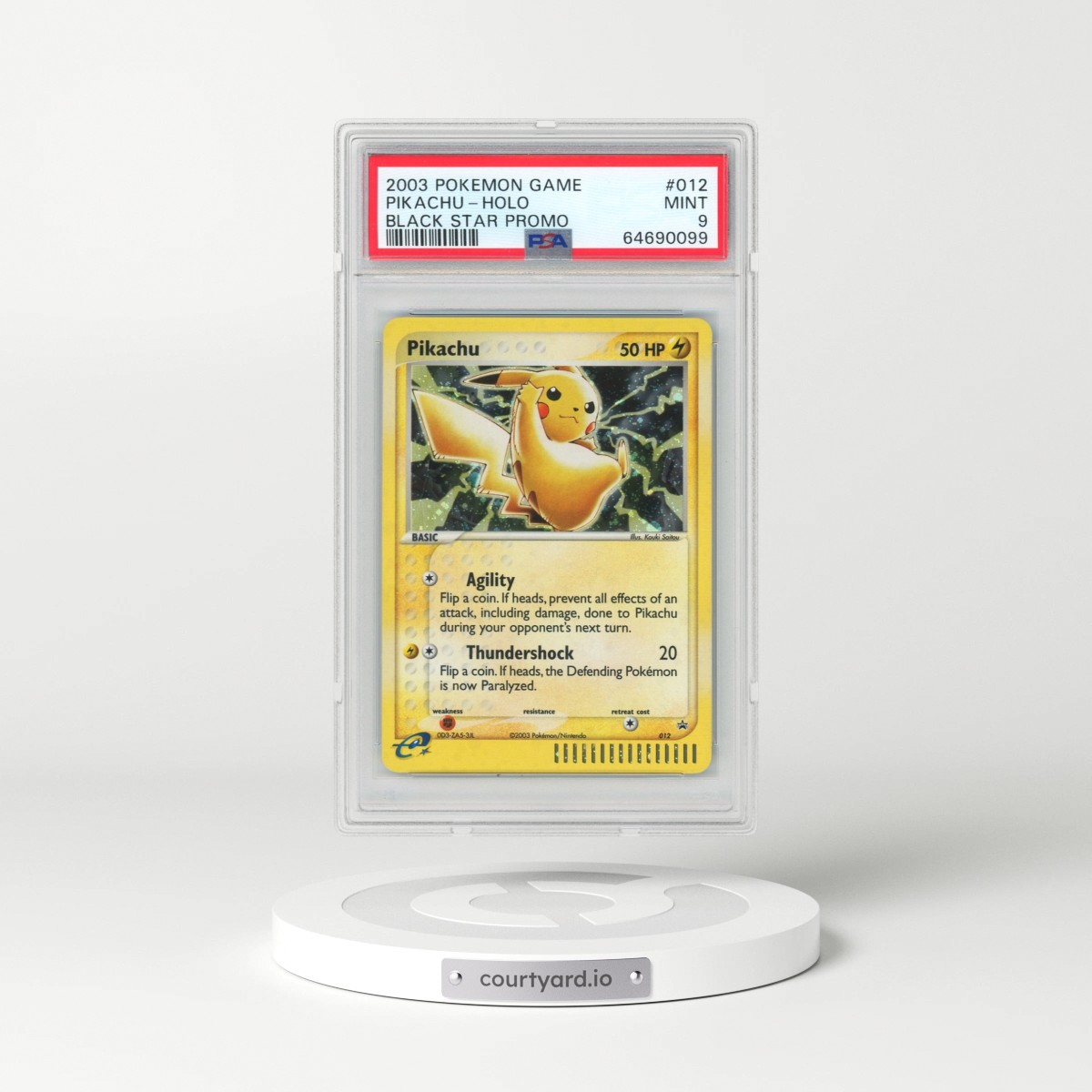 2003 Pokémon Black Star Promo #012 Pikachu - Holo (PSA 9 MINT)