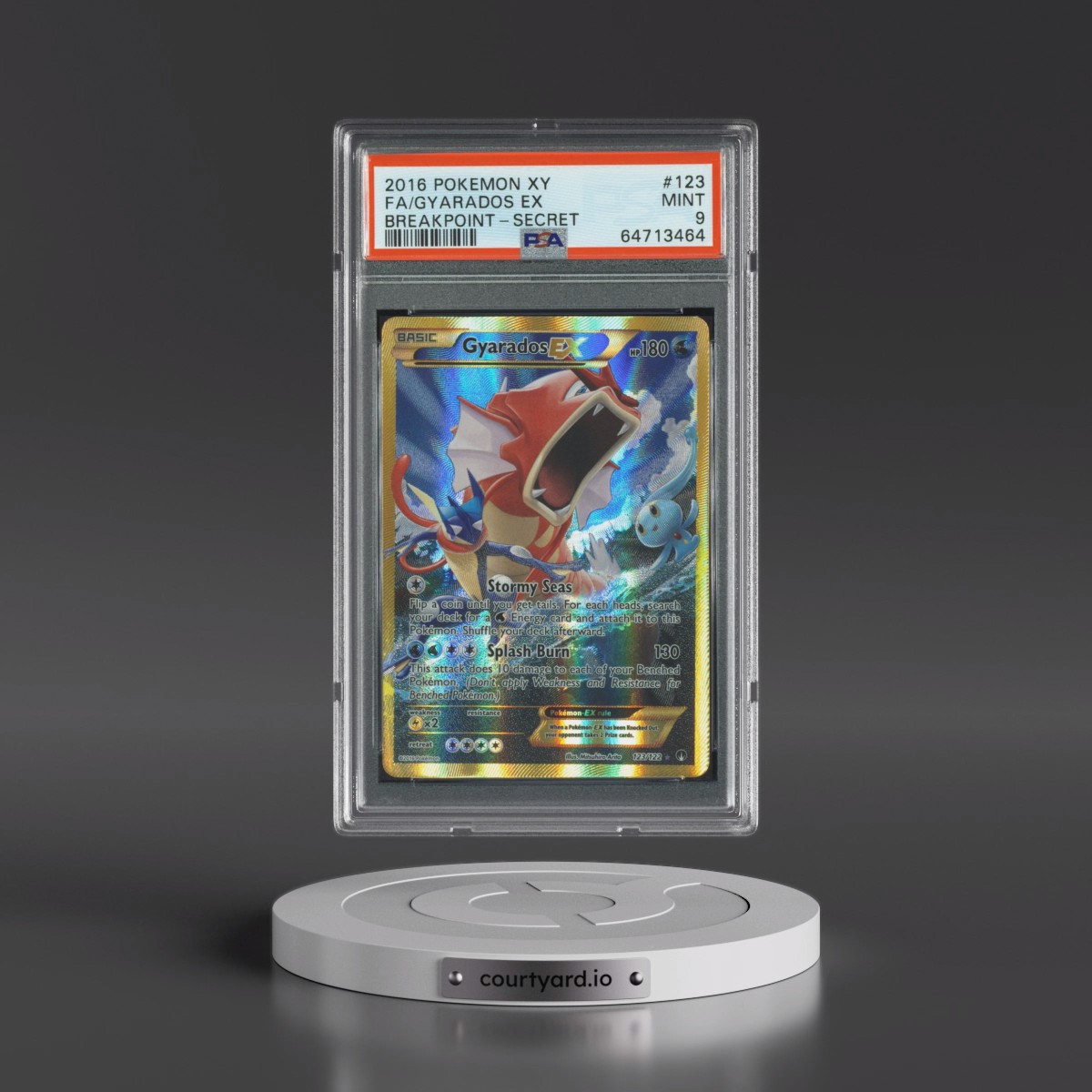 2016 Pokémon XY Breakpoint #123 Gyarados EX - Holo Full Art Secret (PSA 9 MINT)
