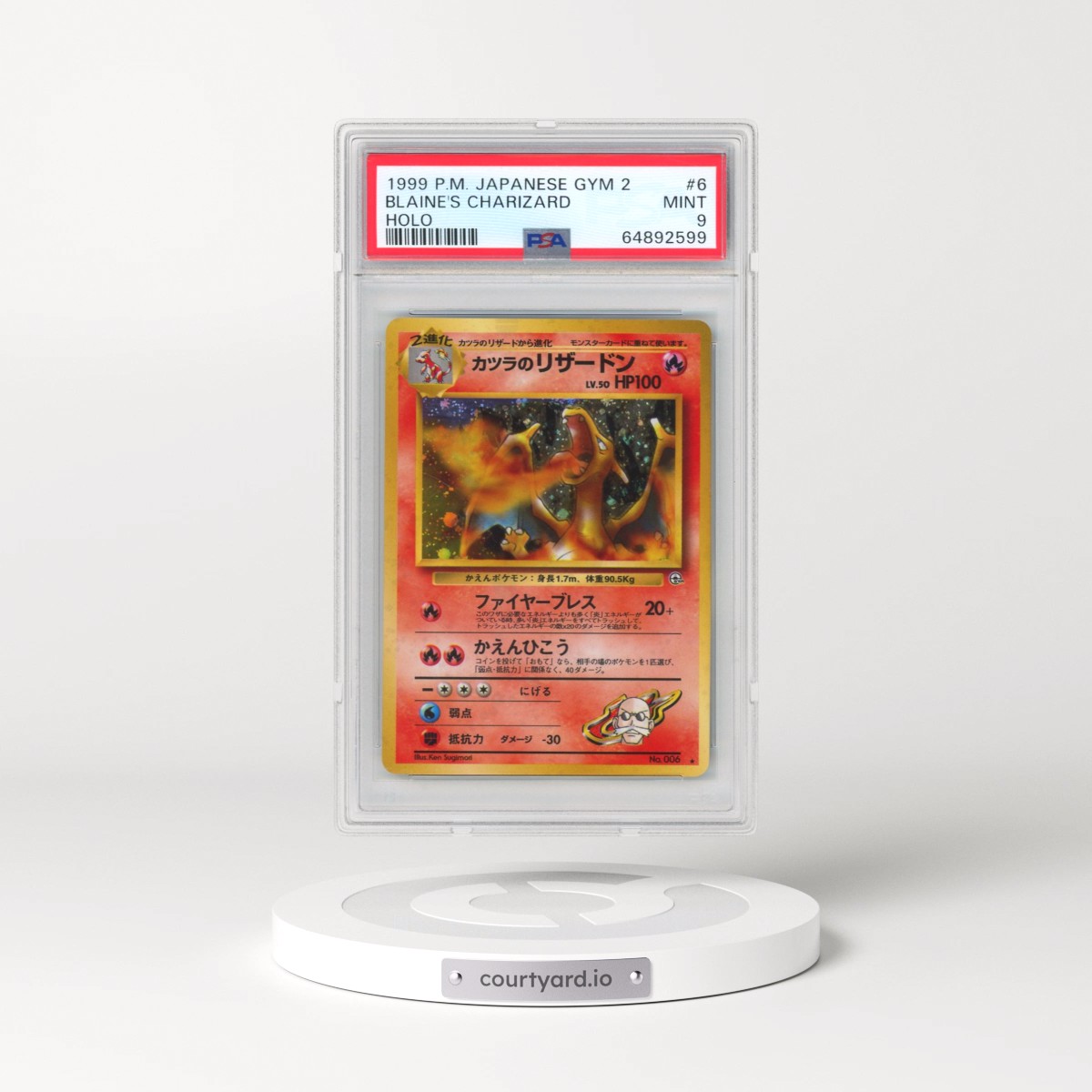 1999 Pokémon Gym 2 #6 Blaine's Charizard - Holo (PSA 9 MINT)